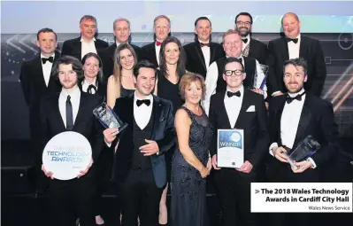  ?? Wales News Service ?? > The 2018 Wales Technology Awards in Cardiff City Hall