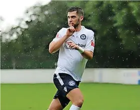  ?? ?? Joe Tumelty scored for Yate in Tuesday night’s 2-1 win at Weston-super-Mare