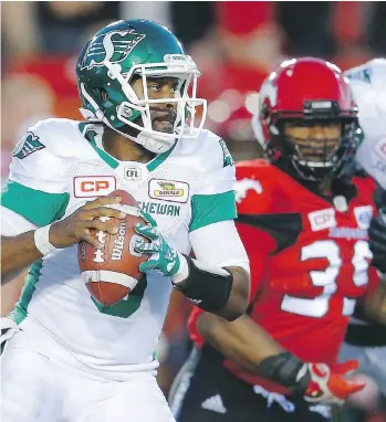  ?? AL CHAREST/FILES ?? At 38, quarterbac­k Kevin Glenn has led the Saskatchew­an Roughrider­s to within a win of a Grey Cup appearance.
