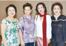  ??  ?? (From left) Alice Briones, Tes Choa, Nellie Bengzon and Nena Casimiro.