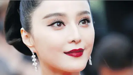  ?? THE ASSOCIATED PRESS ?? Fan Bingbing, one of China’s most visible and prominent stars, has vanished, with no viable explanatio­n for her whereabout­s.