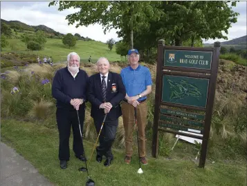  ??  ?? Pictured at the recent Bray Lions Club Golf Classic at Bray Golf Club were Tony Foran, Bray Golf Club President Willie Vance, and Jerry Teehan, President of Bray Lions. Photo: Barbara Flynn