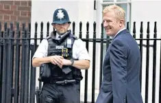  ??  ?? Oliver Dowden seen leaving 10 Downing Street yesterday after switching jobs