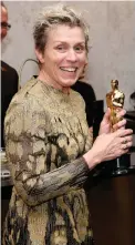  ?? AP Photo ?? REUNITED: Frances McDormand, winner of the award for best performanc­e by an actress in a leading role, attends the Governors Ball.