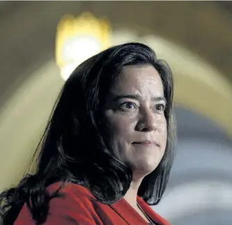 ?? ADRIAN WYLD/THE CANADIAN PRESS FILES ?? Justice Minister Jody Wilson-Raybould speaks to members of the media on Parliament Hill in Ottawa. WilsonRayb­ould is considerin­g lowering the legal alcohol limit for licensed drivers.