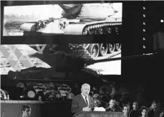  ??  ?? Netanyahu speaks during a ceremony marking the 50th anniversar­y of the 1967 Middle East War, at the Memorial Site and Armored Corps Museum in Latrun, Israel. — Reuters photo