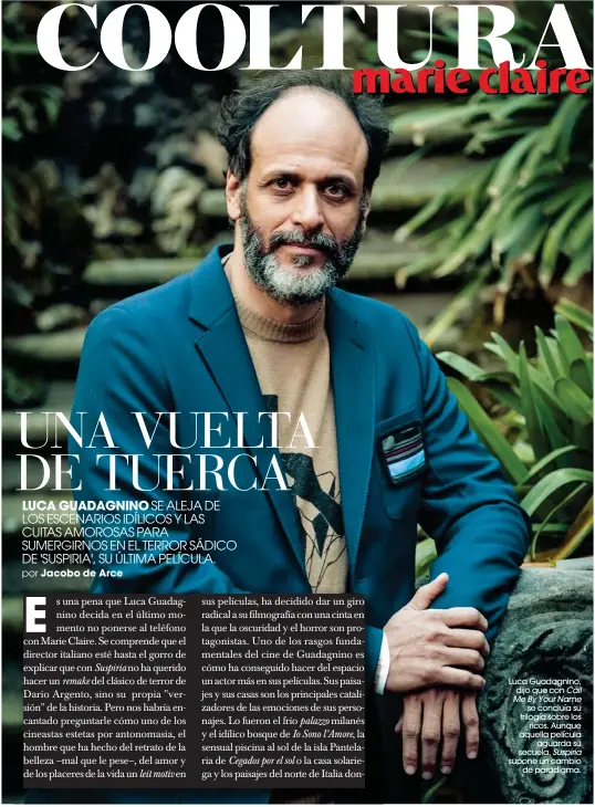  ??  ?? Luca Guadagnino, dijo que con Call Me By Your Namese concluía su trilogía sobre los ricos. Aunque aquella película aguarda su secuela, Suspiria supone un cambio de paradigma.