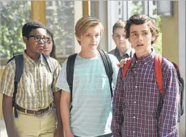  ?? Ron P. Jaffe CBS ?? “ME, MYSELF & I” features Alkoya Brunson, left, as Young Darryl, Christophe­r Paul Richards as Justin and Jack Dylan Grazer as Young Alex Riley.