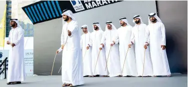  ??  ?? ↑
UAE National Day celebratio­ns at ADNOC Abu Dhabi marathon race village.