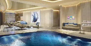  ??  ?? The pool villa is inspired by the super yacht
