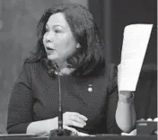 ?? GREG NASH/THE HILL 2020 ?? Sen. Tammy Duckworth, D-Ill., calls the lack of Asian Americans or Pacific Islanders in President Joe Biden’s Cabinet “not acceptable.”.