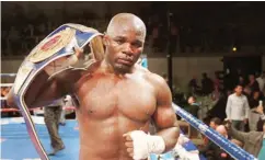  ??  ?? Anthony Joshua’s challenger, Carlos Takam of Cameroon after a victorious bout