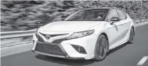  ?? Toyota ?? Those after a sedan dialled in for a comfort-first ride that’s not far from flabby will find the Toyota Camry’s drive feel compelling (XSE trim shown here).