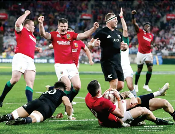  ??  ?? NEW SENSATION Last year the All Blacks lost their first test on home soil since 2009.