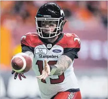  ?? DARRYL DYCK THE CANADIAN PRESS ?? Calgary Stampeders quarterbac­k Bo Levi Mitchell will be Jeremiah Masoli’s competitio­n for the CFL Most Outstandin­g Player Award.