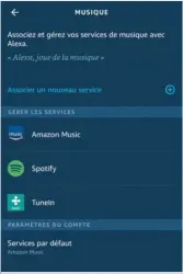  ??  ?? ▲ Alexa, l’assistant vocal d’Amazon, est compatible avec Amazon Music – forcément –, mais aussi Deezer, Spotify et Apple Music. Vous pouvez ainsi lui associer plusieurs services musicaux.