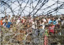  ?? AFP ?? This April 25, 2018 file photo shows Rohingya refugees in a temporary settlement between Myanmar and Bangladesh. .