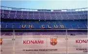  ??  ?? No, Camp Nou isn’t hosting a beach footy tourney – its pitch is being relaid.