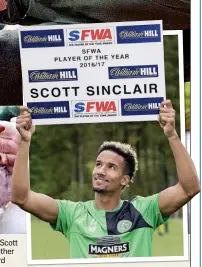  ??  ?? GLITTERING PRIZE: Scott Sinclair scoops yet another Player of the Year award