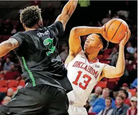  ?? [PHOTO BY NATE BILLINGS, THE OKLAHOMAN] ?? With Trae Young entering the NBA Draft, junior-to-be Jordan Shepherd is the lone remaining scholarshi­p player with experience at point guard.