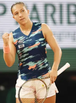  ?? Picture: Getty Images ?? GIANT KILLER. France’s Diane Parry knocked defending French Open champion Barbora Krejcikova of the Czech Republic out in the first round at Roland Garros yesterday.