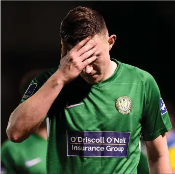  ??  ?? Sean Heaney of BrayWander­ers after the SSE Airtricity League Premier Division match against Limerick.