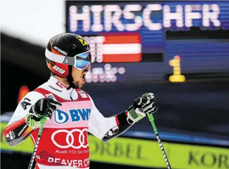  ?? BILD: SN/GEPA PICTURES ?? Marcel Hirscher schrie sich nach dem Sieg in Beaver Creek Freude und Erleichter­ung heraus.