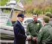  ?? Evan Vucci/associated Press ?? President Joe Biden talks with the U.S. Border Patrol on Thursday in Brownsvill­e along the Rio Grande.