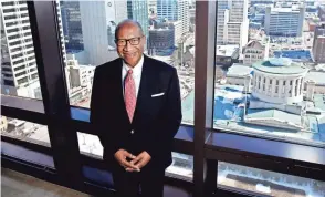  ?? FRED SQUILLANTE/COLUMBUS DISPATCH ?? Local attorney Alex Shumate, on the 20th floor of the Huntington Center where he works.