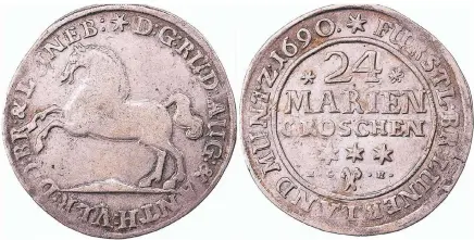  ?? F.: M. KUNZE ?? Ein solcher Mariengros­chen taucht in der Inventarli­ste des Lipperhofe­s zu Latum im 18. Jahrhunder­t auf. Die Vielzahl der Umlaufmünz­en war verwirrend.