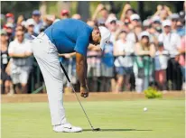  ?? Photo / AP ?? Tiger Woods couldn’t quite pull off enough birdies to reel in Brooks Koepka in the final round of the PGA.