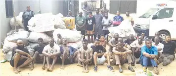  ?? ?? Some of the suspects arrested in Lagos raids