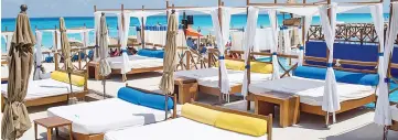  ??  ?? The Mandala Beach Club in Cancun; hotel occupancy has tumbled 10 per cent this year in Cancun.