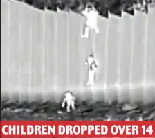  ??  ?? CHILDREN DROPPED OVER 14 FT WALL
Sisters aged three and five abandoned by smugglers after trip to U.S.