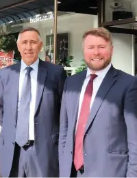  ??  ?? ● Beales CEO Tony Brown (left) and Southport MP Damien Moore (right)