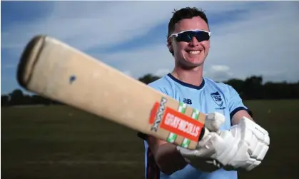  ?? Darren England/AAP ?? Vision impaired cricketer Oscar Stubbs at the National Cricket Inclusion Championsh­ips at Marchant Park in Brisbane. Photograph: