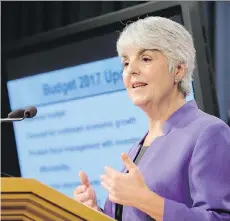  ??  ?? B.C. Finance Minister Carole James says there is no clear link between an internatio­nal tax rebate program and the creation of jobs in the province.