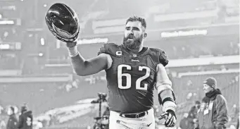  ?? BILL STREICHER/USA TODAY SPORTS ?? A sixth-round draft pick out of the University of Cincinnati in 2011, Jason Kelce started for the Eagles from Day 1 – eventually playing in 193 games over his 13 NFL seasons.