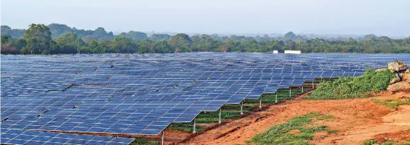  ?? ?? File picture of a solar power site in Sri Lanka