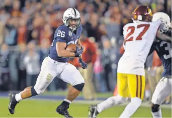  ?? GARY A. VASQUEZ, USA TODAY SPORTS ?? “One ofmy goals when I got here was I wanted to break every single running back record before I left this place,” says Penn State’s Saquon Barkley, who has 2,572 rushing yards in two seasons.