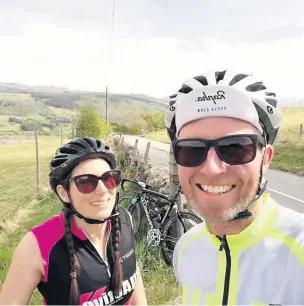  ??  ?? Bikers Live Active Leisure’s community sport hub officer Gemma Simpson and her husband Greg enjoy a cycle near their home in Perth