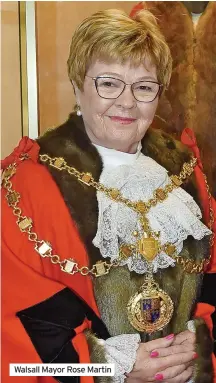  ?? ?? Walsall Mayor Rose Martin