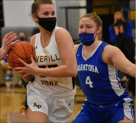  ?? BY KYLE ADAMS KADAMS@MEDIANEWSG­ROUP.COM @KASPORTSNE­WS ON TWITTER ?? Amelia Wood drives to the basket on February 20, 2021 against Saratoga.