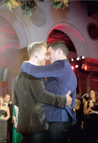  ?? PICTURE: ©E! ?? ONLY GOT EYES FOR YOU: Lance Bass and his life partner Michael Turchin exchange their vows in E!’s Lance Loves Michael: The Lance Bass Wedding.