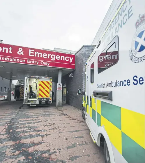  ?? ?? Earlier this year, The Scotsman revealed how ambulances were facing queues of over four hours outside some Scottish hospitals.