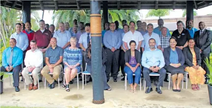  ?? Photo: Fiji Airports ?? Participan­ts at the 32nd Informal South Pacific Air Traffic Services Coordinati­on Group Forum and Future Air Navigation Services (FANS) Interopera­bility Team Meeting at Tanoa Internatio­nal Hotel in Nadi on 9 April 2018.