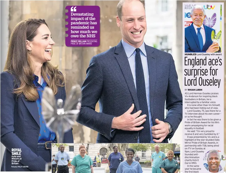  ?? Pictures: PHILIP COBURN ?? ROYAL SMILE Kate and William at Pride of Britain