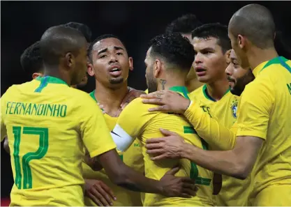  ?? FOTO: LEHTIKUVA/AFP PHOTO/ROBERT MICHAEL ?? Brasilien visade en grym form och slog Tyskland utan självaste Neymar.