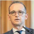  ?? FOTO: DPA ?? Außenminis­ter Heiko Maas (SPD) fordert, Europa dürfe sich „ nicht spalten lassen“.