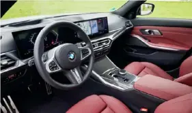  ?? ?? The interior of the 2023 M340i keeps the comfort and great styling of a BMW.